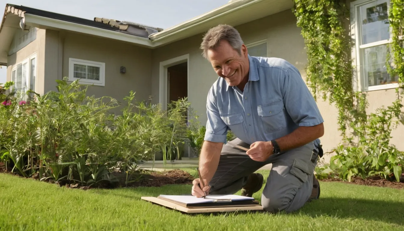 Friendly pest control provider talking with a homeowner beside an older frame house in University Park